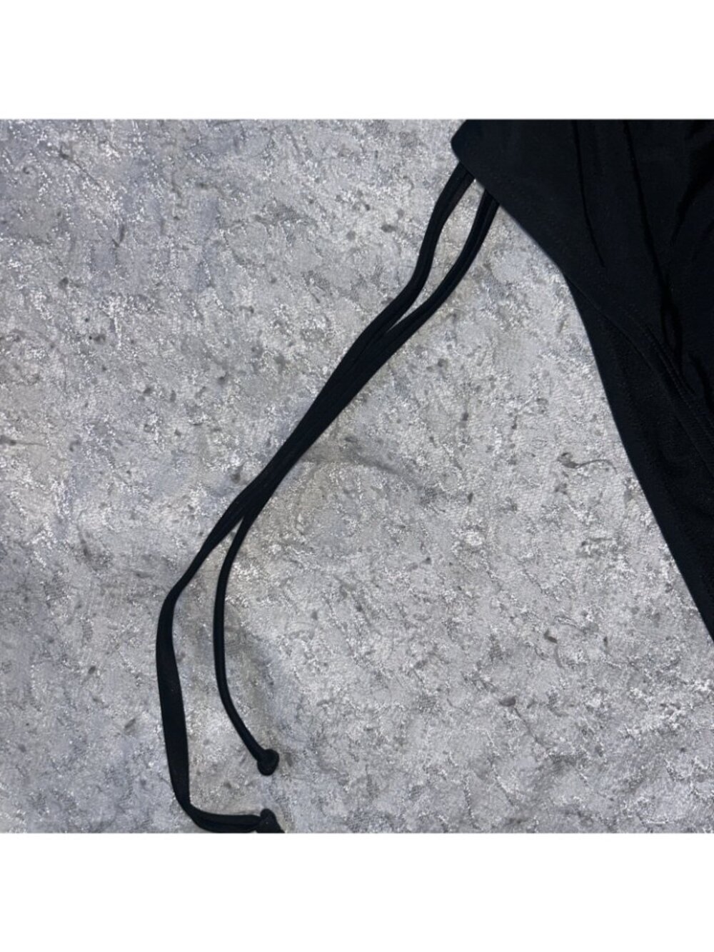 Solid Black Ruched Swimsuit Bathing Suit Plus Size 2XL Lightly Padded Side Ties - Picture 4 of 7